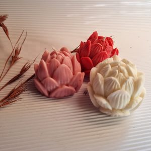 Sculptured candle, lotus flower, flower candle, natural soy wax