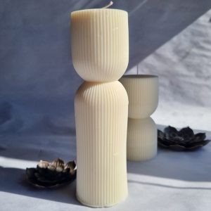 hourglass pillar candle, large sculptural candle, decorative candle, modern home decor, luxury candles, aesthetic candles, handmade candles, minimalist candles, statement candles