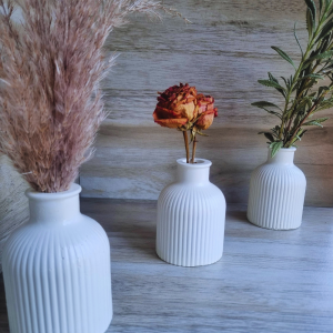 Luna Vase, ribbed vase, modern vase, minimalist home decor, aesthetic vases, decorative vase, ceramic vase, boho decor, neutral home accessories, flower vase