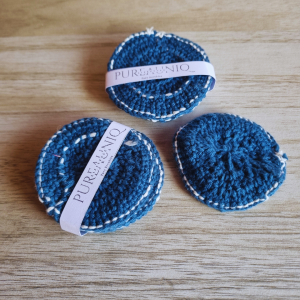 reusable face pads, face scrubbies, handmade face pads, crocheted skincare pads, zero-waste skincare, eco-friendly face wipes, sustainable beauty