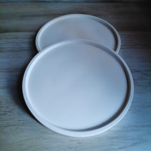 round trinket tray, luna tray, cement jewelry dish, handmade round tray, minimal trinket holder, bedside table organizer, moon-inspired decor