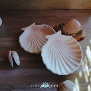 scallop shell, trinket tray, jewelry holder, ocean inspired home decor
