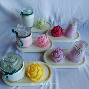 gifting, selfcare, gift ideas, body scrub, candle, trinket tray